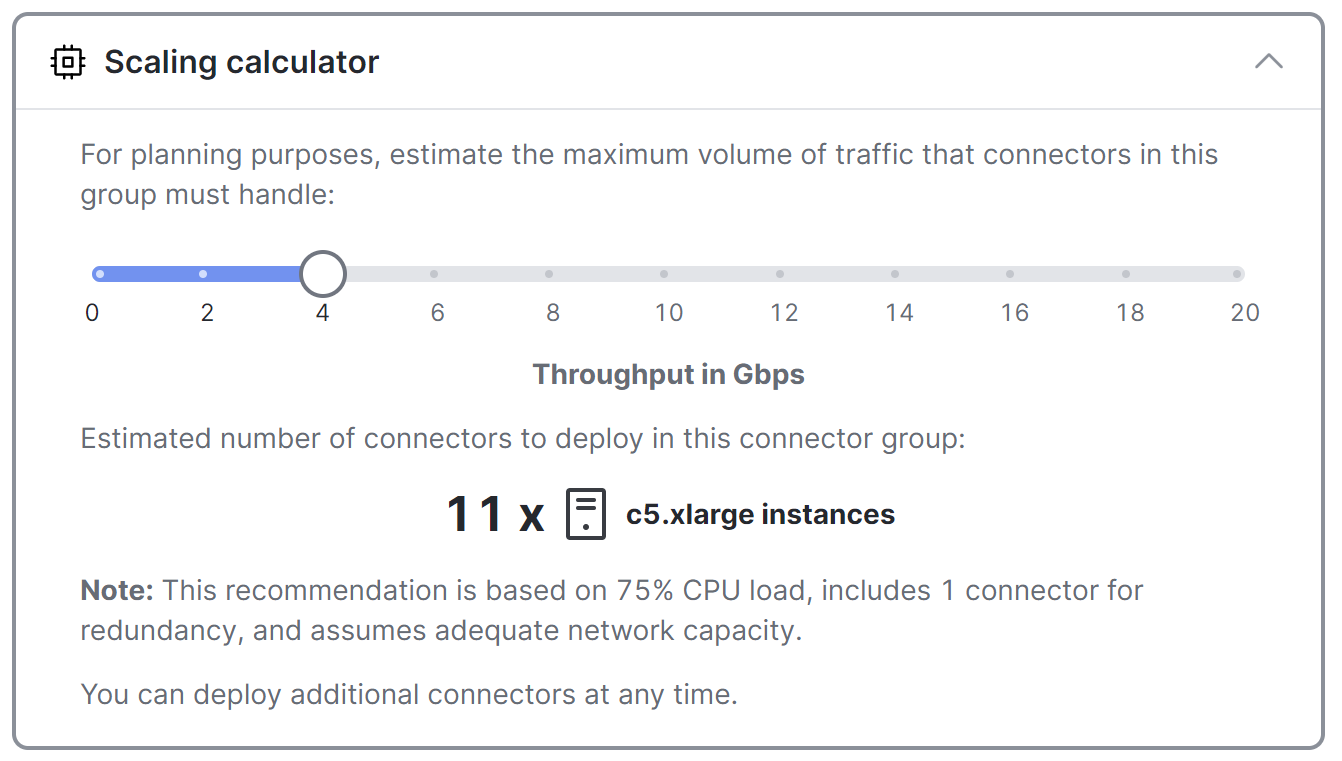 Scaling calculator example for AWS