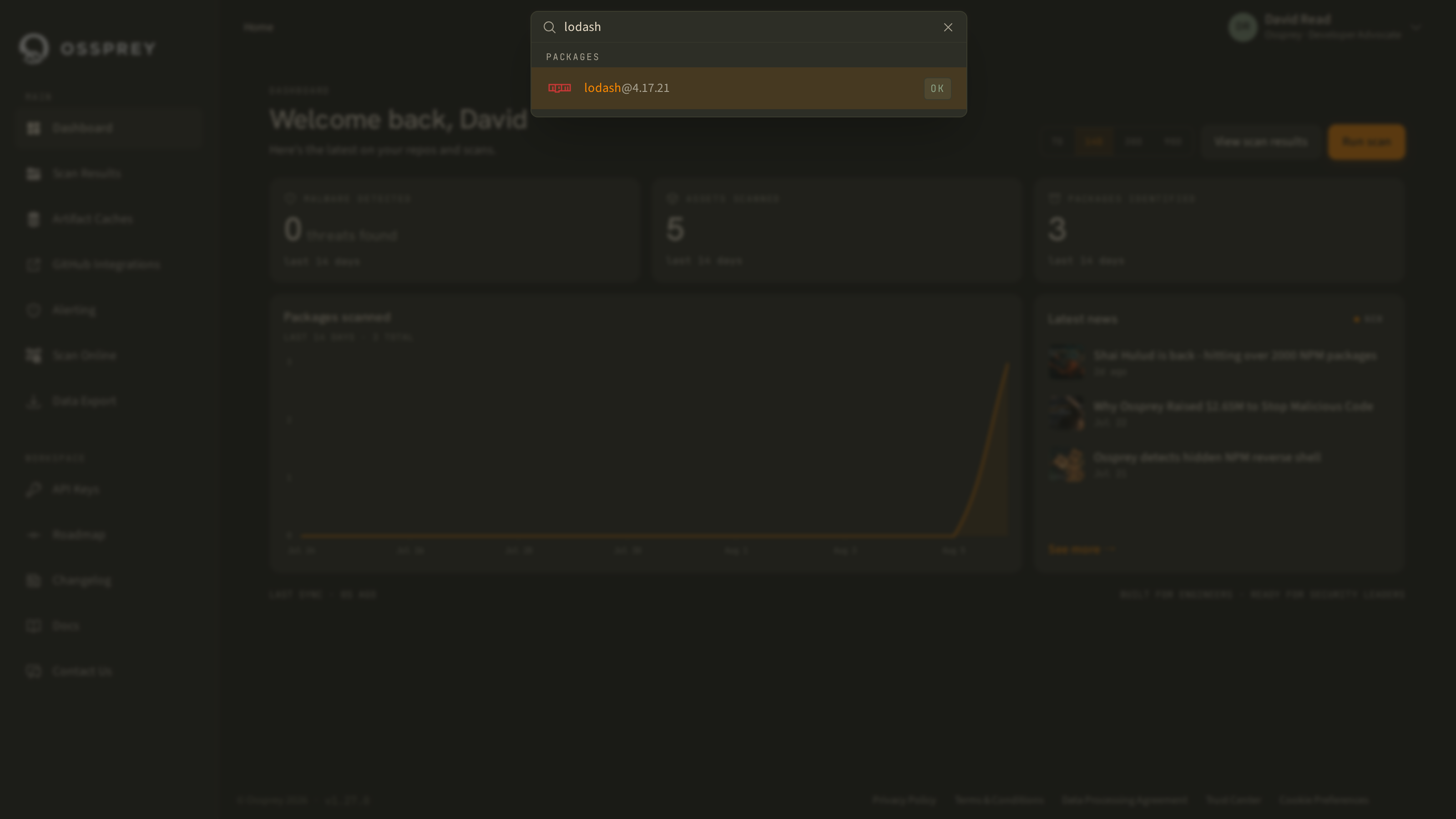 The global search bar