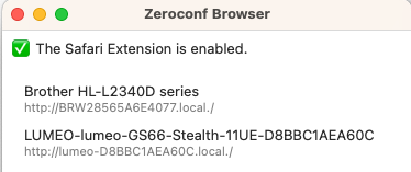 Lumeo-Ready gateways are discoverable via MDNS/Zeroconf/Bonjour Browsers.