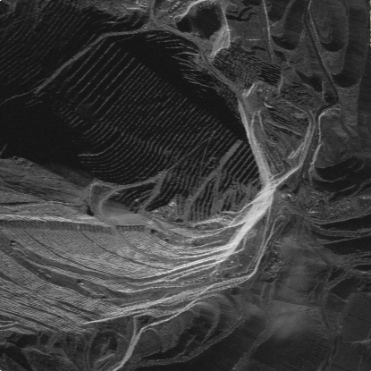 Bingham open pit mine - Shadows down prevents illusions
