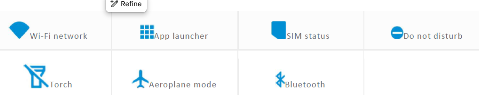 Quick settings icons