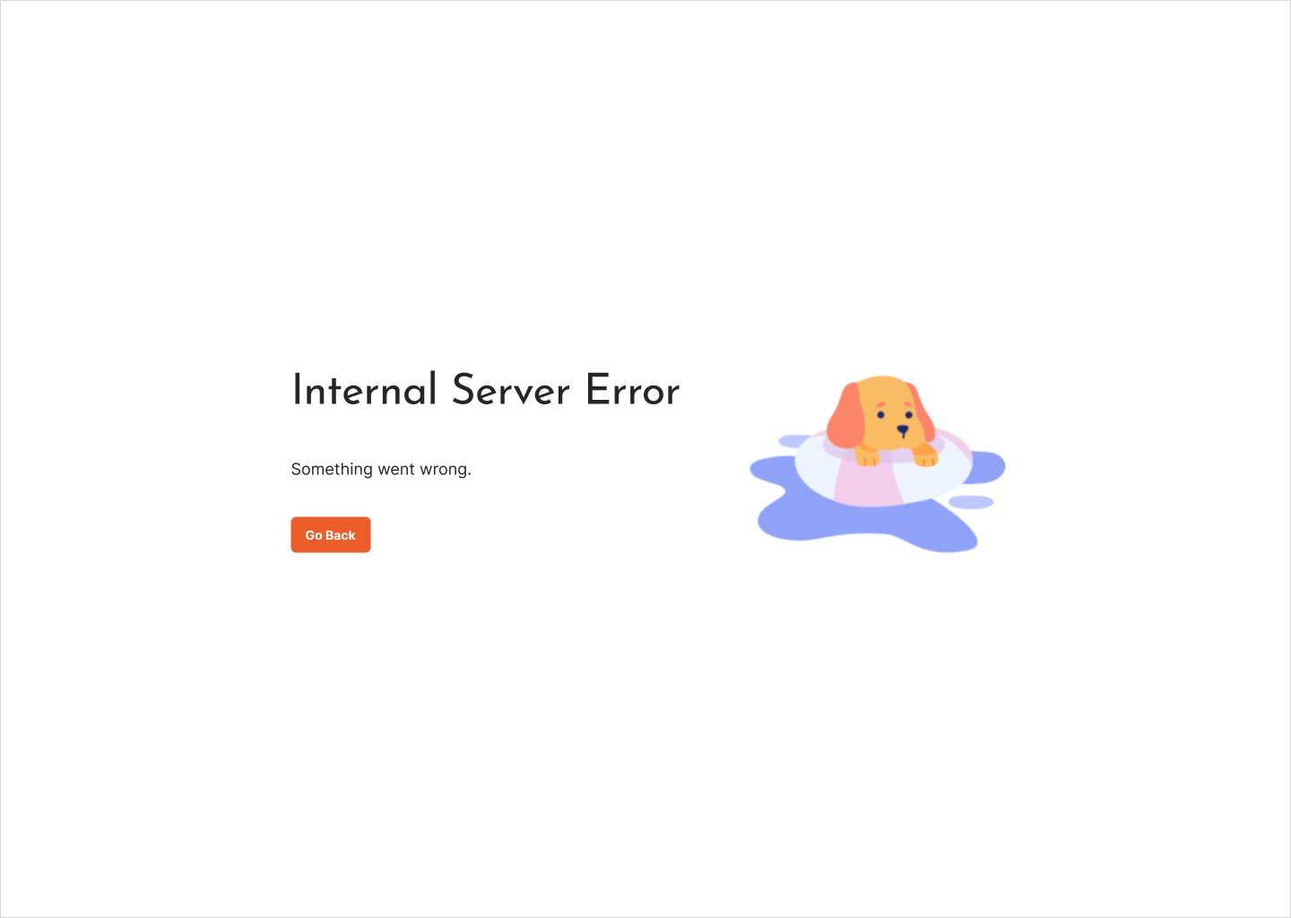 Error page displaying 500 Internal Server Error message
