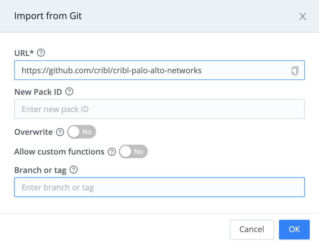 pack-git-import-tag.png Importing from a Git repo