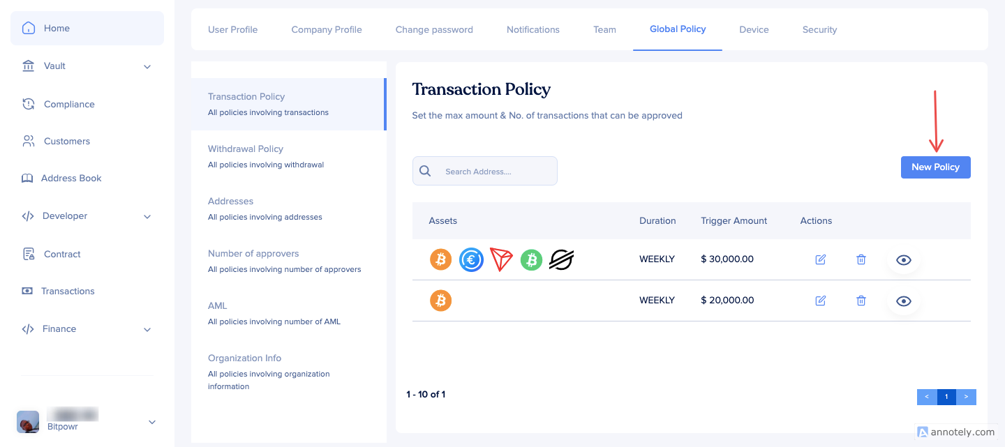 Transaction Policy