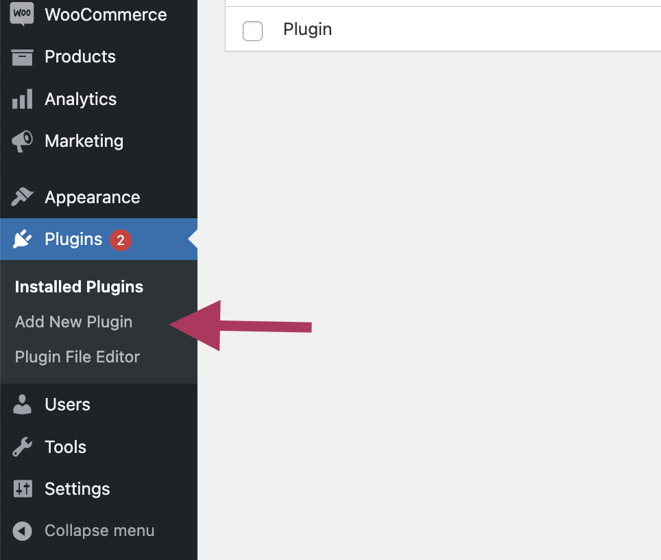 Add new plugin on WooCommerce backend