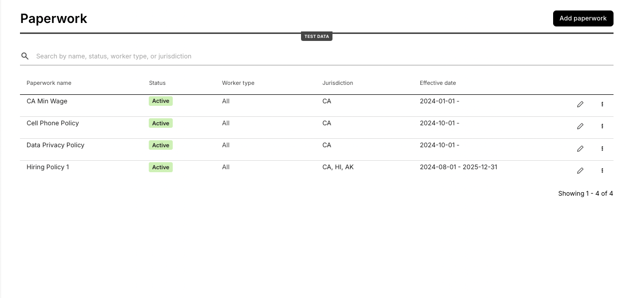 Custom Paperwork Templates can be created and managed in the "Paperwork" tab in the UI