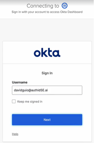 Okta Login.

