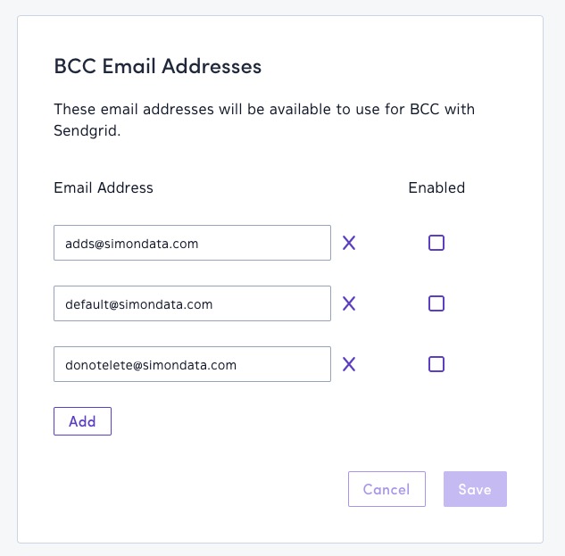 BCC Email Addresses