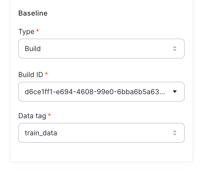 Selecting a build-based baseline