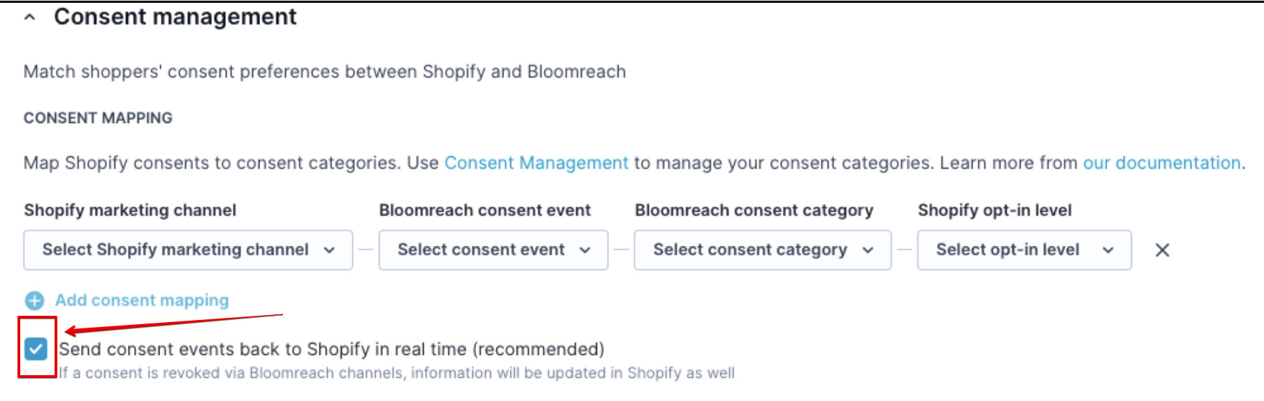Bidirectional sync checkbox
