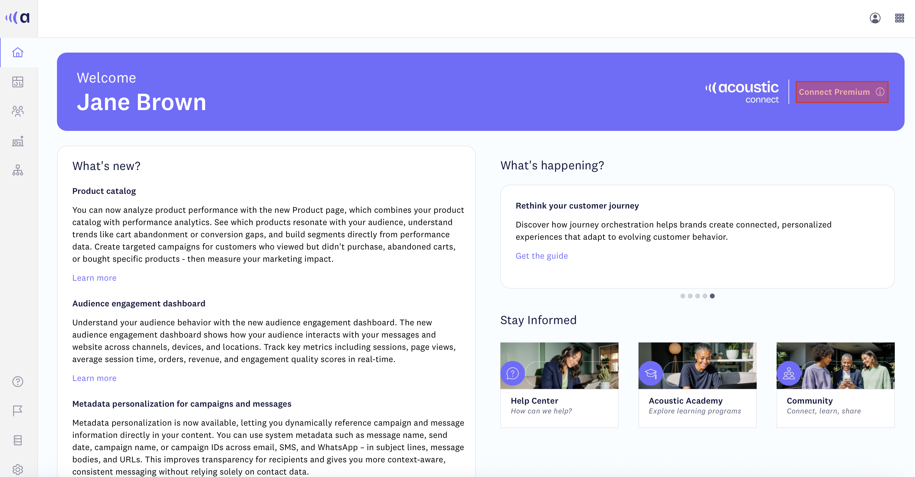 Acoustic Connect home page