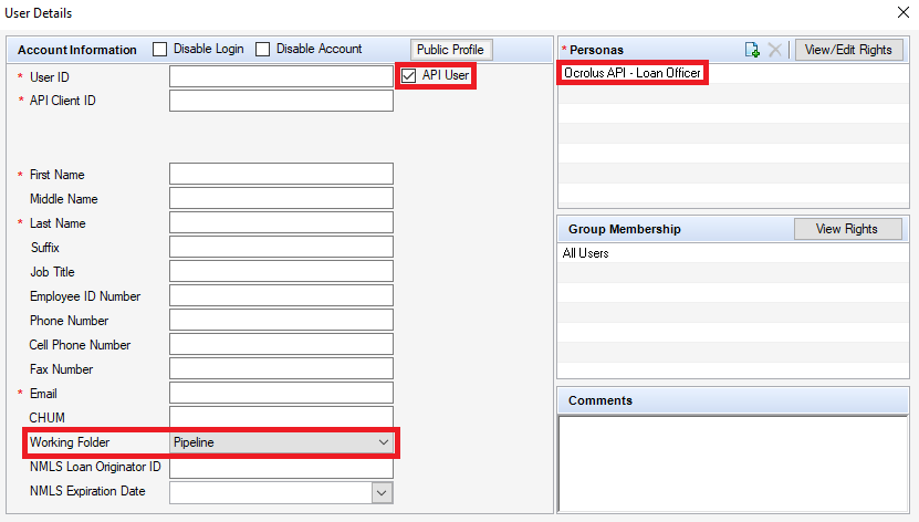 The above image shows the interface where you add the Ocrolus API user.