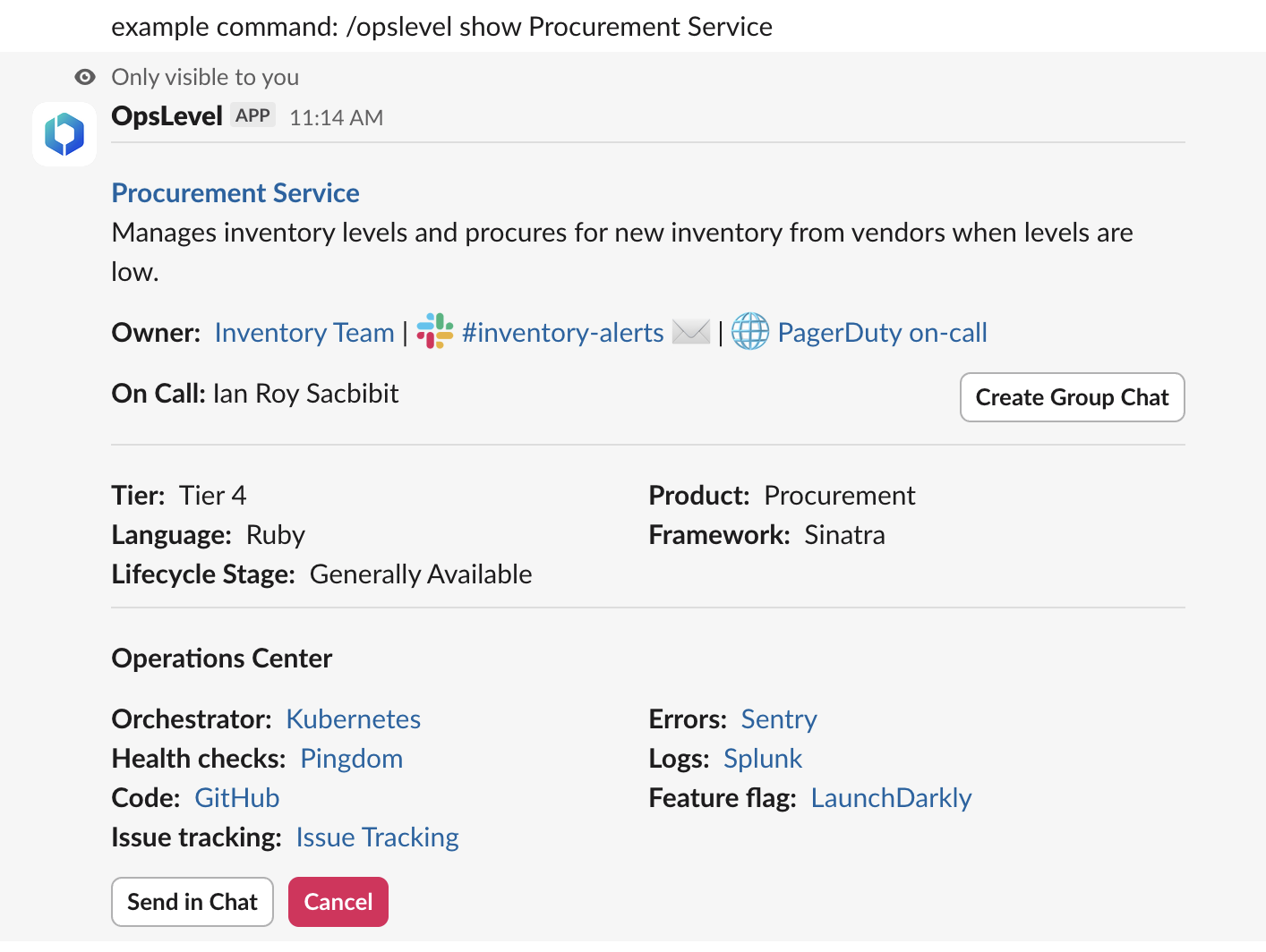 Slack Show Results