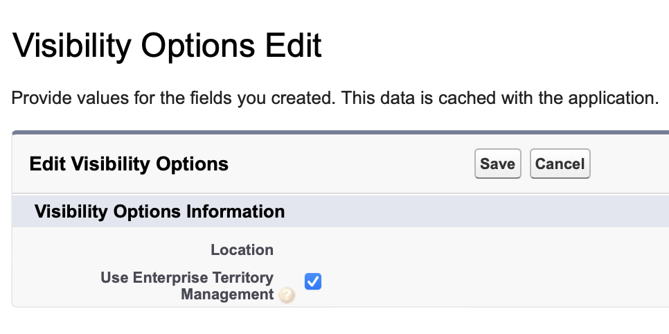Enable Enterprise Territory Management in Default Organization Value