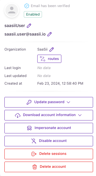 Account overview panel