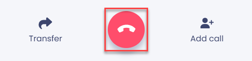 Screenshot with the end call button highlighted