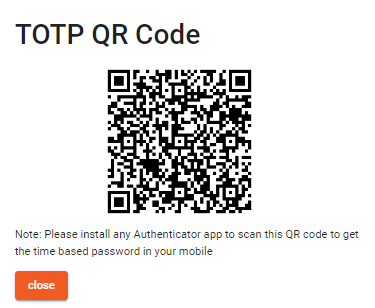 QR to scan with authenticator app