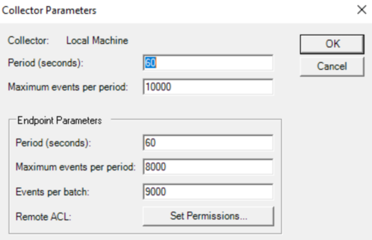 ElasticSearch configuration dialog