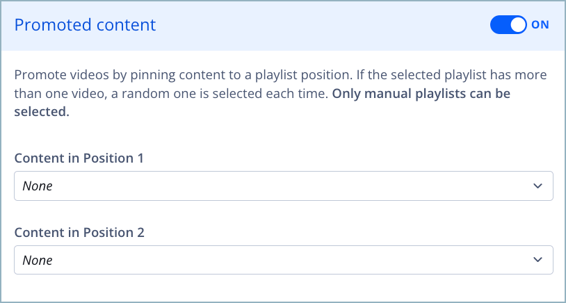 Promoted content section