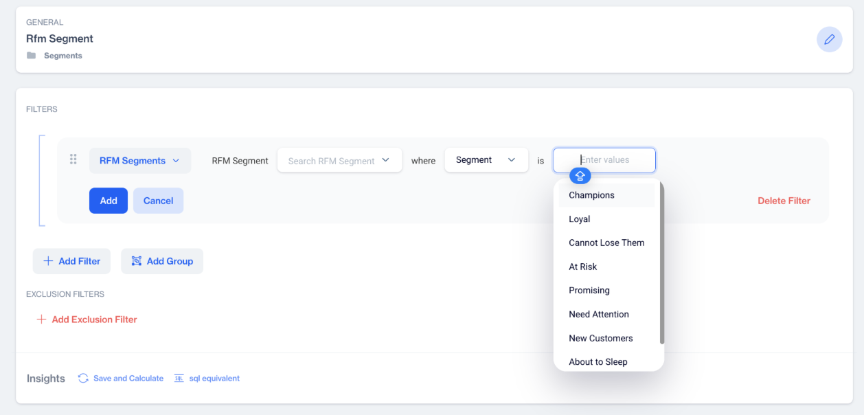 Selecting Desired Segment