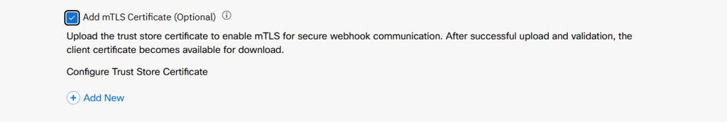 Screenshot of Confguring Trust Store Certificate