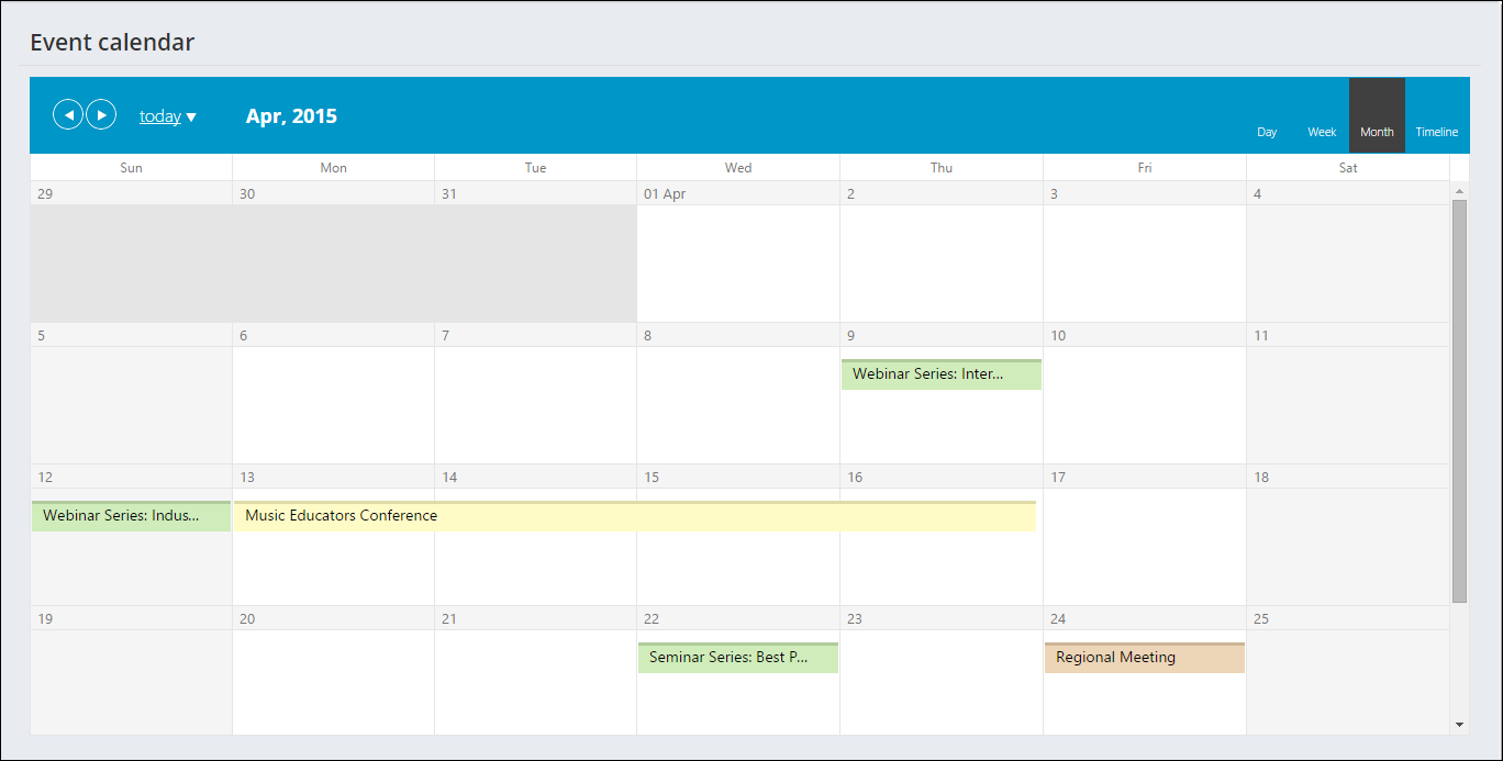 Event calendar