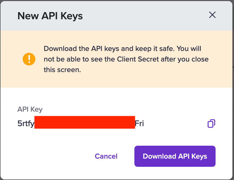 Download API Keys