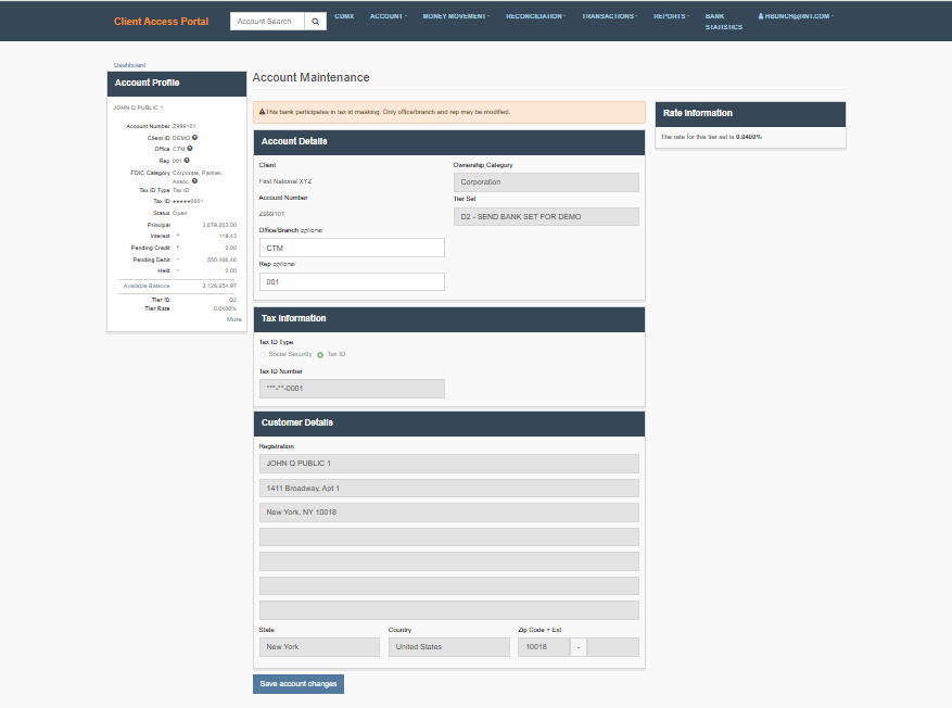 Masked Tax ID