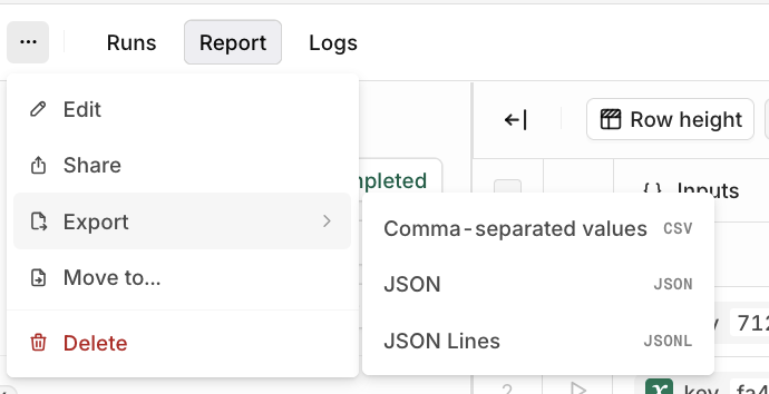 Exports are available after an Experiment ran successfully. 