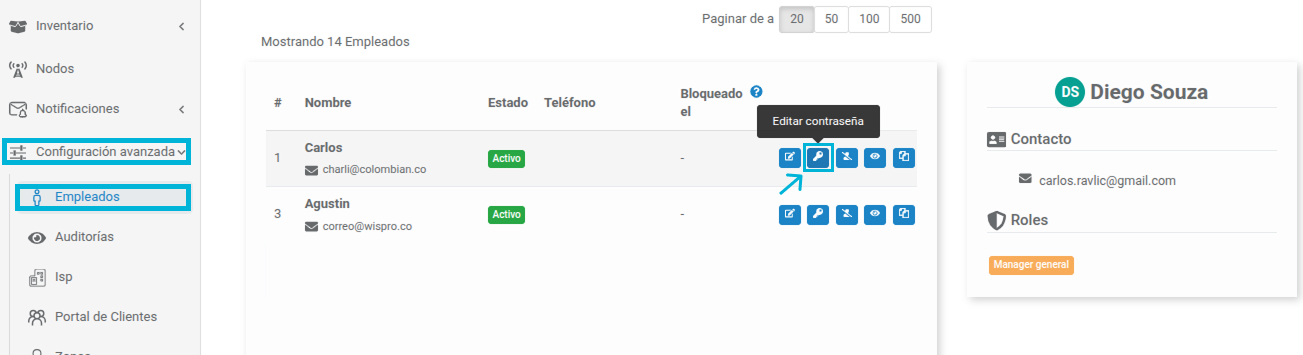 Pasos para restablecer la contraseña