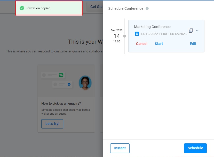 toast message indicate invitation copy for scheduled conference (CXDB)(schedule conference).jpg 829