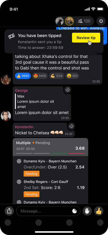 Tip notification — You have been tipped, Review tip button