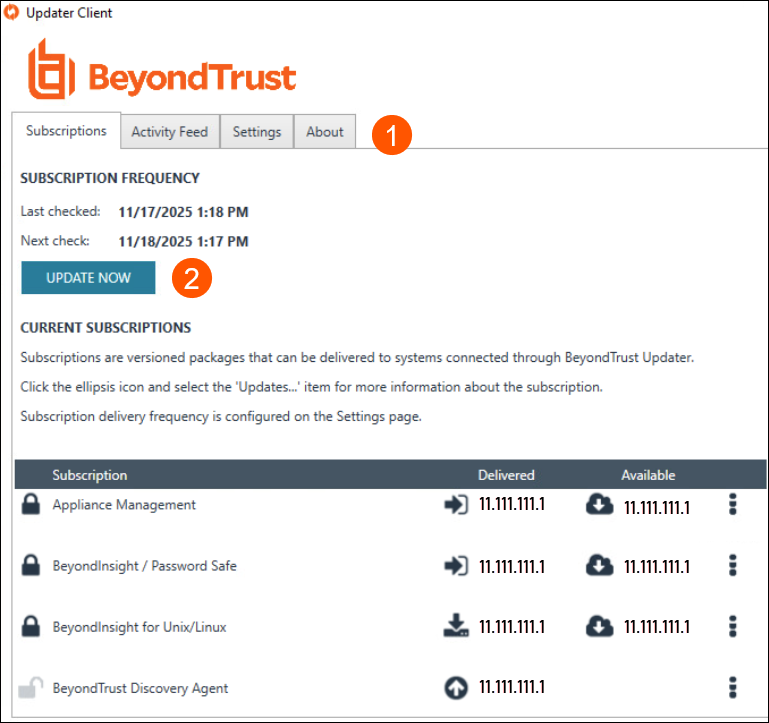 Update Now: select to update the product