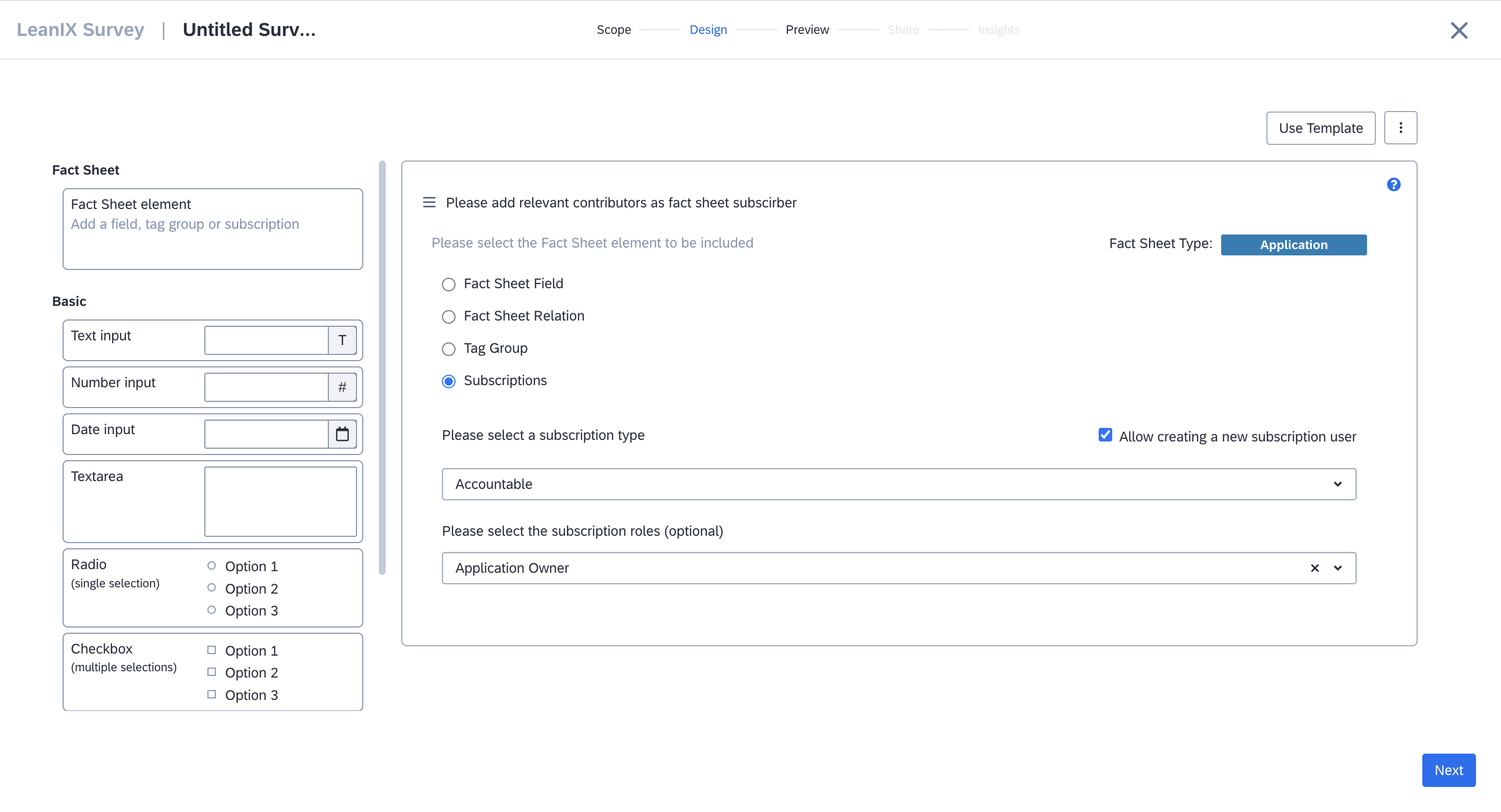 Leveraging Surveys to Collect Fact Sheet Contributors