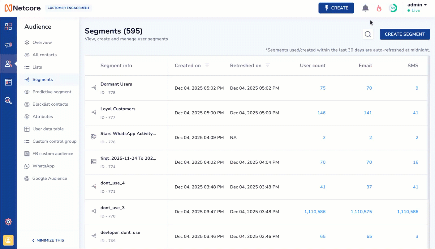 Create Segment On Segment