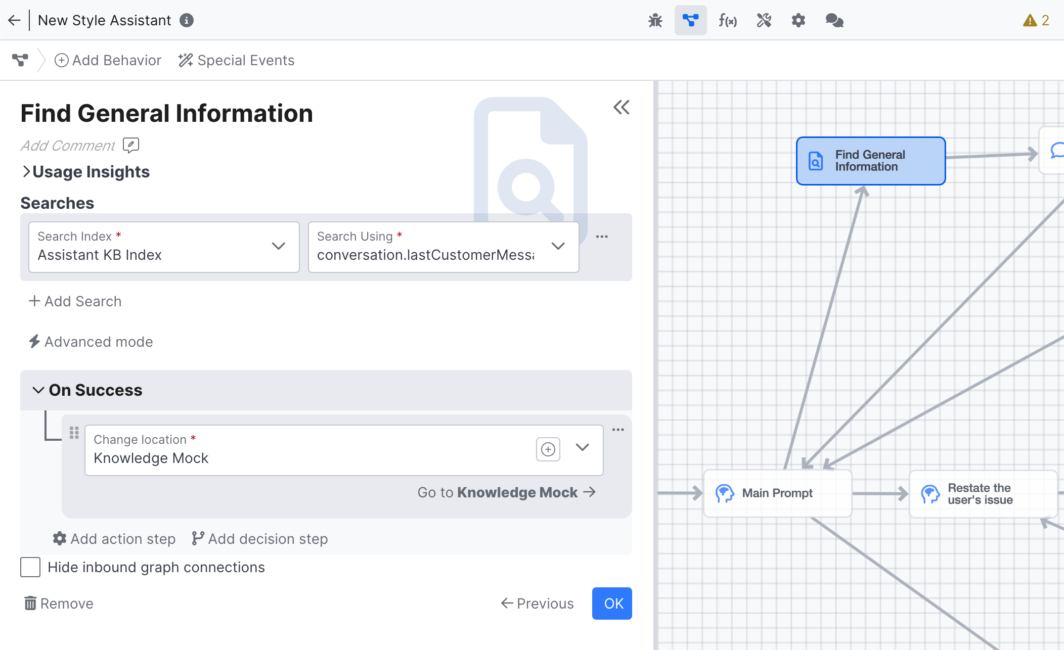 Configuring a Search Behavior