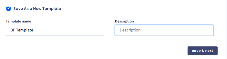 Screenshot of the Save as new template option