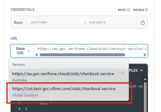 Sandbox Base URL Selection