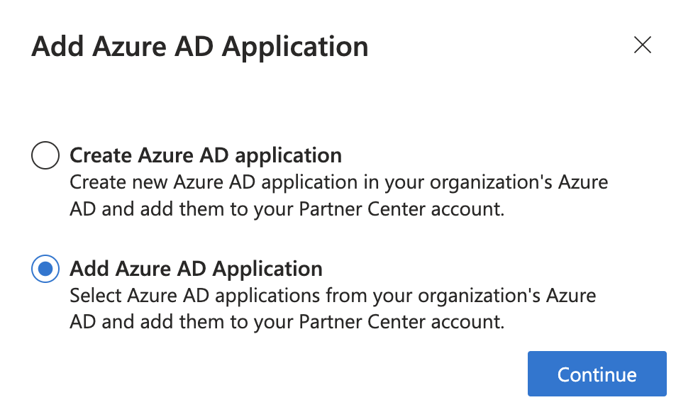 Adding Azure AD App to Partner Center