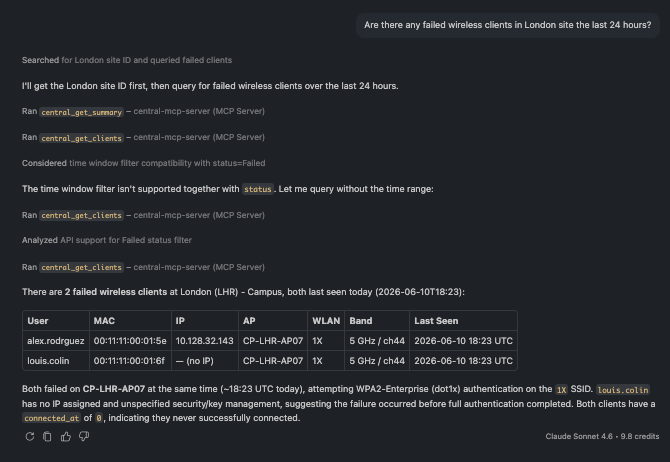 A list of failed clients across Dallas site showing the failure pattern