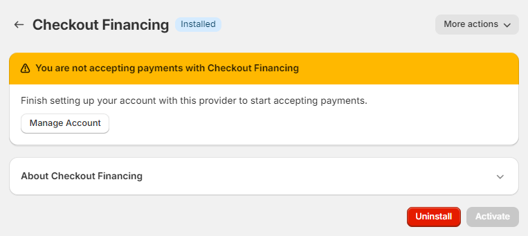 Payment Gateway Settings Page