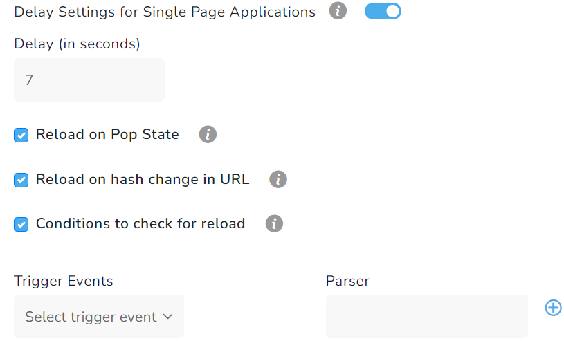 Delay Settings for Single Page Applications