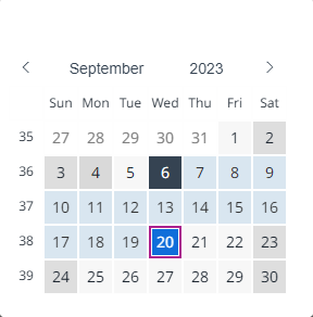 Selecting a time period