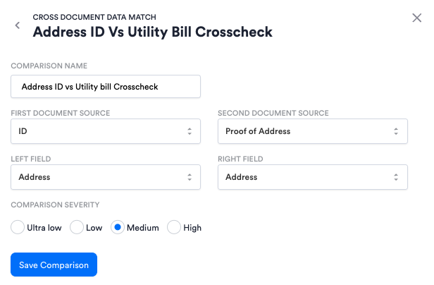 Configuring an address crosscheck