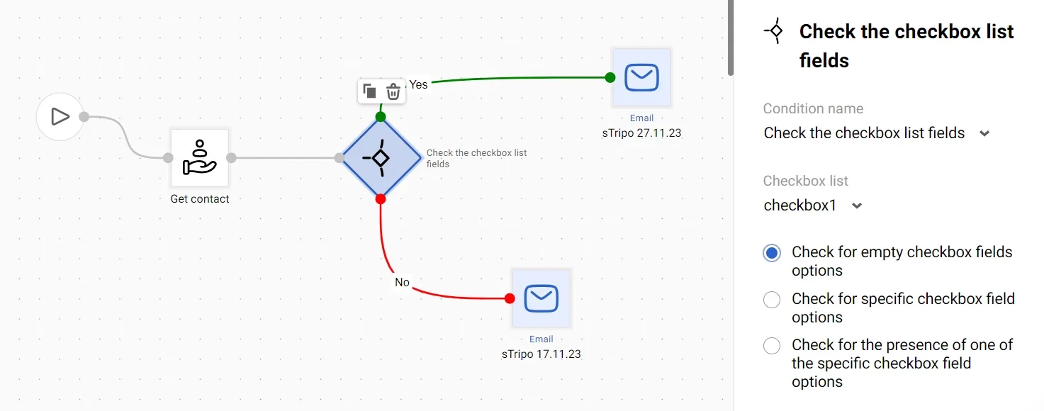 Check the checkbox list fields