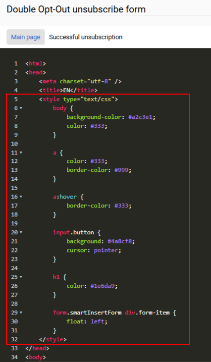 Adding CSS code