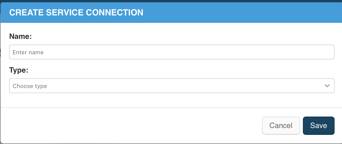 Figuur 1 - Aanmaken service connection.