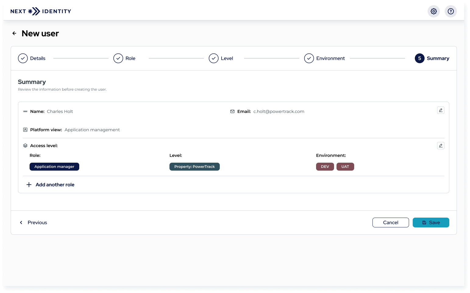 Step 5: Review and finalize user details