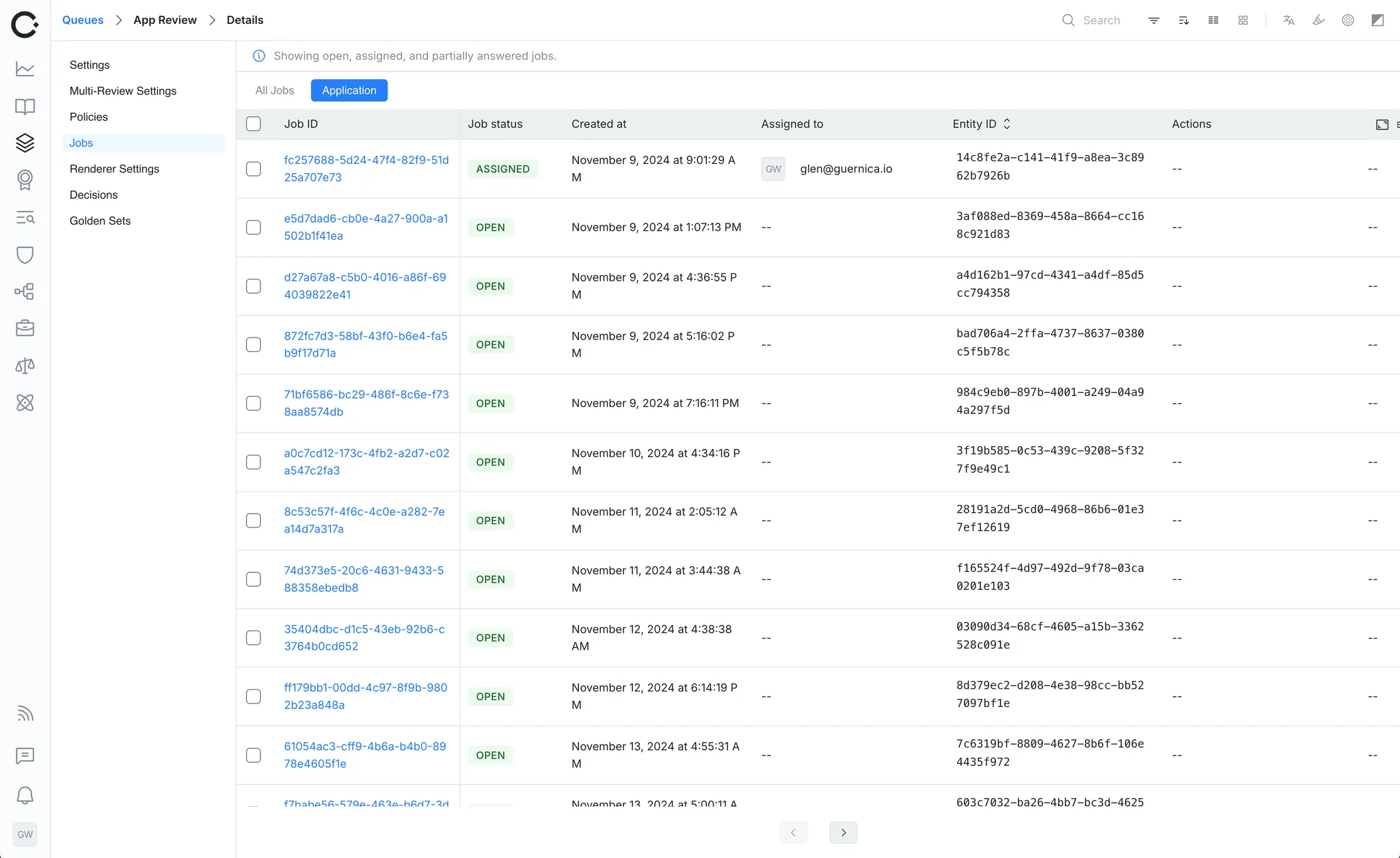 Consolidated Queue Jobs view
