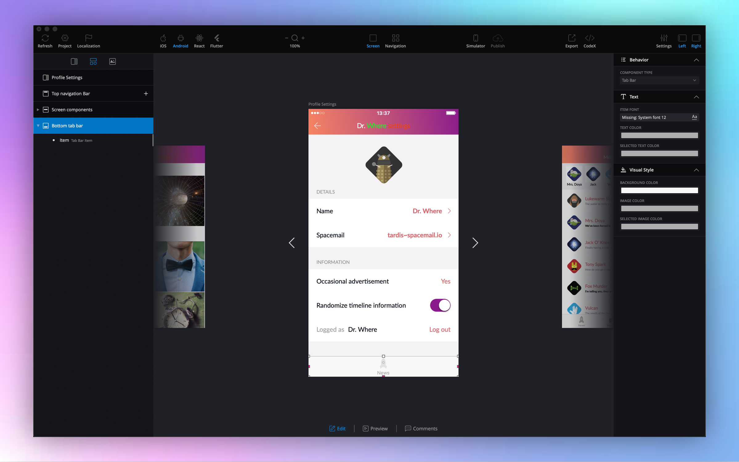 2.png Tab bar gets automatically created based on the content